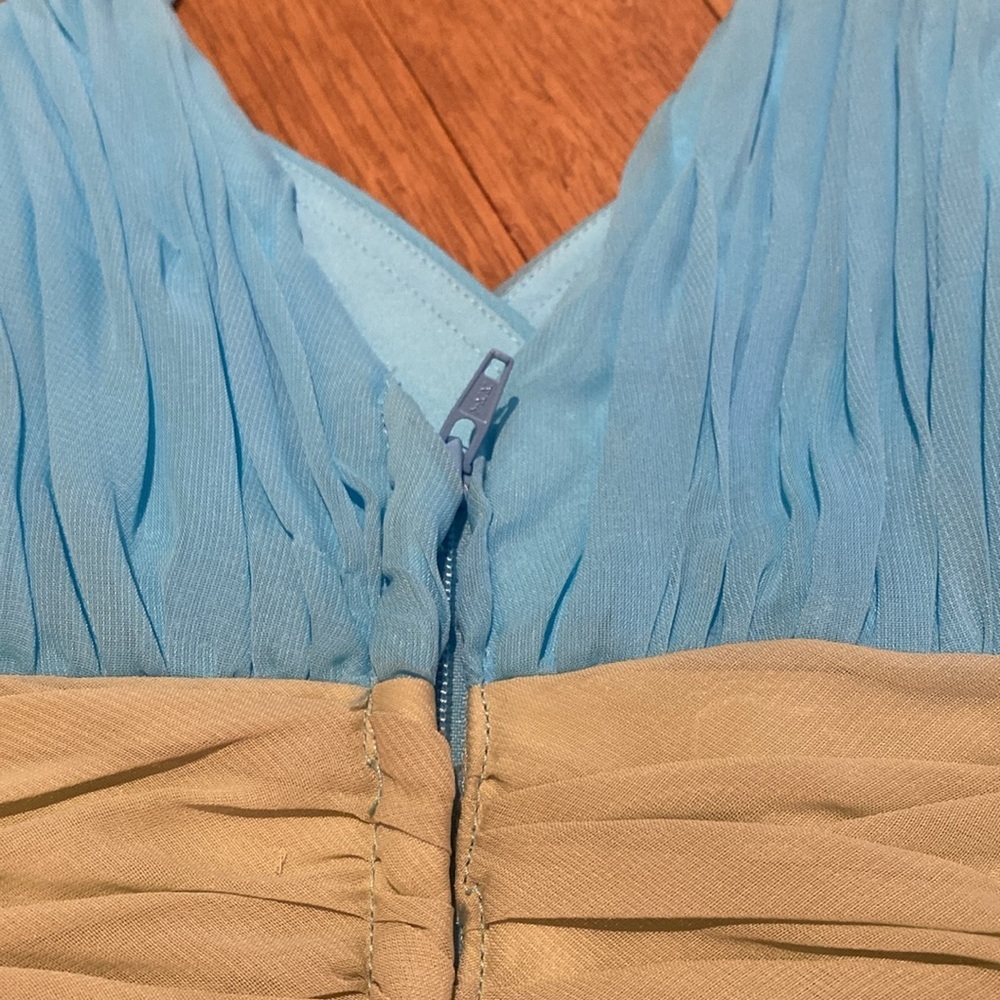 Forever Yours Woodland Fairy Tulle Babydoll Dress Pale Blue & Kiwi Ruched Sash 8 - Picture 13 of 13